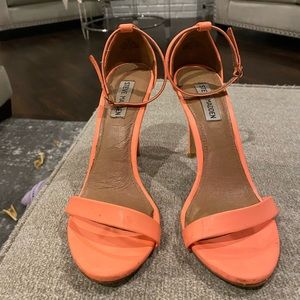 Steve Madden Open Toed Strap Heels Hot Orange